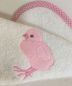 Preview: 1 Möve Baby Handtuch mit Küken in Pink oder Hellblau