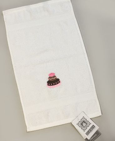 Egeria Diamant - Weisses Duschtuch mit Törtchen M/Pink
