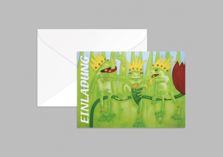 A5 Einladungskarte Frosch Luca A5 mit Briefumschlag
