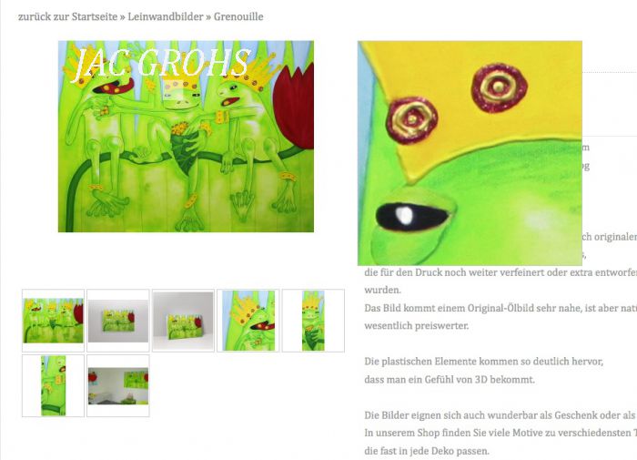 - Leinwanddruck von Frosch Luca 40x60x2cm