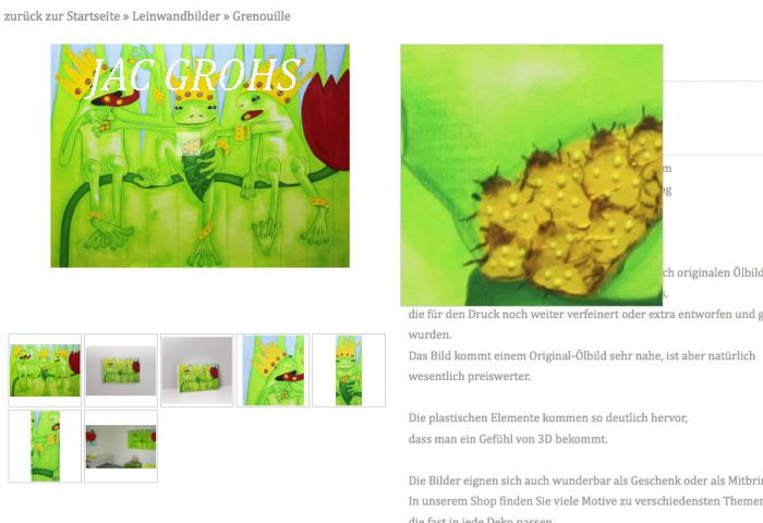 - Leinwanddruck von Frosch Luca 40x60x2cm