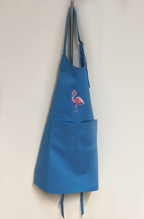 Kinderlatzschürze blau mit Flamingo